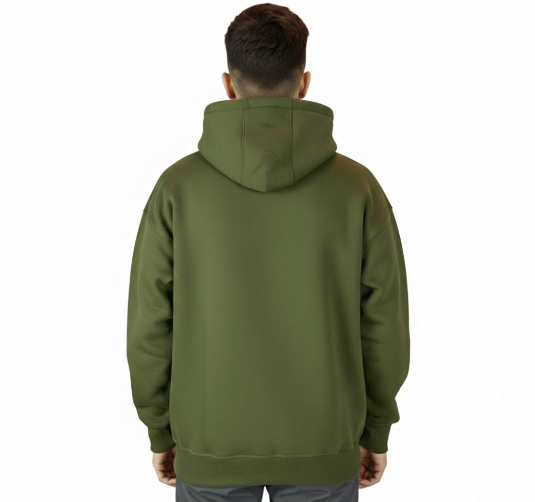 COSYSTAR OLIVE GREEN LOGO EMBROIDERED HOODIE