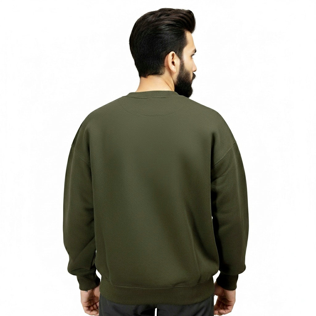 COSYSTAR OLIVE GREEN SIGNATURE EMBROIDERED SWEATSHIRT