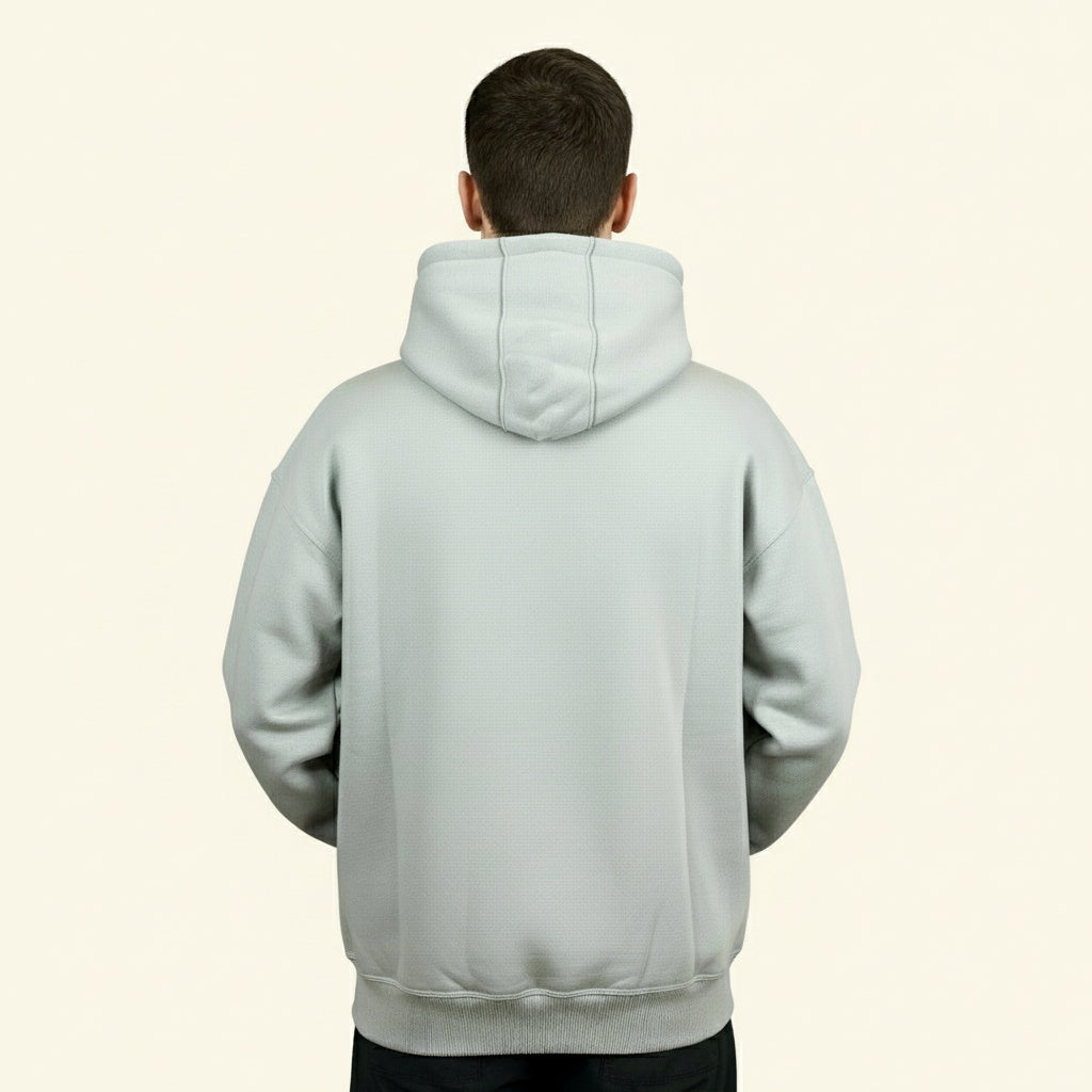 COSYSTAR SILVER GREY LOGO EMBROIDERY HOODIE