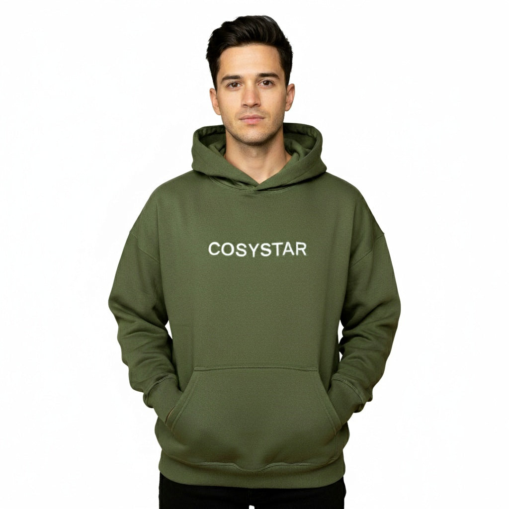 COSYSTAR SIGNATURE EMBROIDERED OLIVE GREEN HOODIE