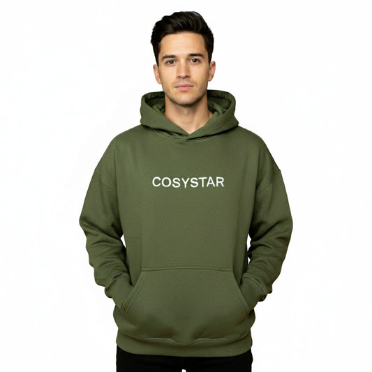 COSYSTAR SIGNATURE EMBROIDERED OLIVE GREEN HOODIE